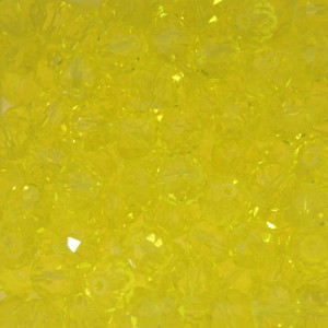 Cristal de Vidro, Rondel, 10mm, Amarelo Transparente