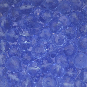 Cristal de Vidro, Rondel, 10mm, Azul Transparente