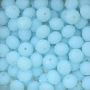 Cristal de Vidro, Rondel, 10mm, Azul Claro