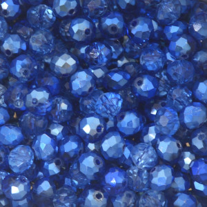 Cristal de Vidro, 08mm, Mesclado Metalizado/Transparente Azul Royal