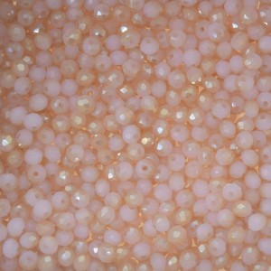 Cristal de Vidro, 04mm, Mesclado Perolado Rosa Claro