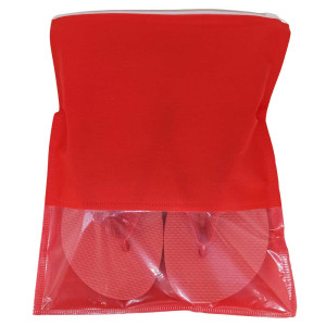 Saquinho de TNT com Fecho Zip, 24cm x 30cm, Vermelho