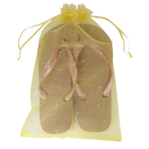 Saquinho de Voal, 20cm x 30cm, Detalhes Bolinhas, Dourado/Prateado