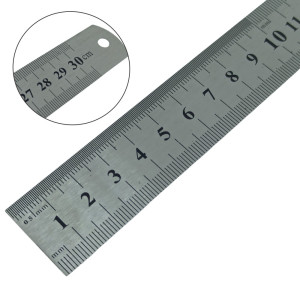 Régua de Metal, Aço Inox, 30cm