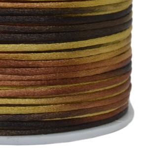 Fio de Seda, 1mm, Marrom/Dourado