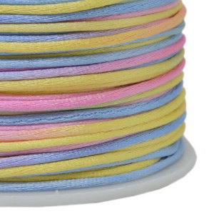 Fio de Seda, 1mm, Mesclado Pastel Claro