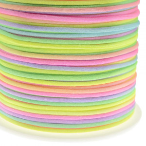 Fio de Seda, 1mm, Mesclado Colorido Pastel