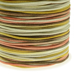 Fio de Seda, 1mm, Mesclado Dourado/Marrom/Laranja