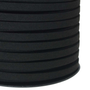 Fio de Couro Camurça, 5mm, Preto