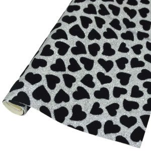 Lonita Glitter Fino Flocado, Coração, Prata