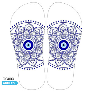 Lonita Sublimada, Olho Grego, Branco/Azul Royal