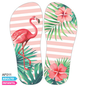 Lonita Sublimada, Flamingo, Rosa/Verde/Branco
