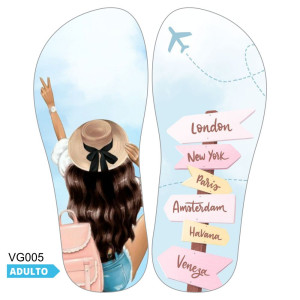 Lonita Sublimada, Menina Viajante, Azul/Rosa