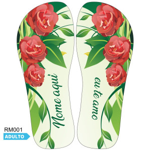 Lonita Sublimada, Adulto, Personalizada Nome, Rosas, Vermelho/Verde