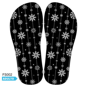 Lonita Sublimada, Natal Flocos de Neve, Preto/Branco
