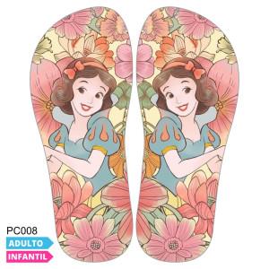 Lonita Sublimada, Floral Princesa Branca de Neve, Azul/Laranja