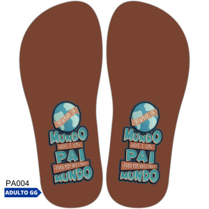 Lonita Sublimada, Adulto GG, Pai Você é Meu Mundo, Marrom/Azul