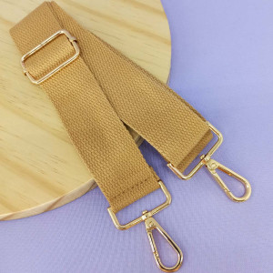 Alça para Bolsa, Tecido e Mosquetões, 140cm, Bege