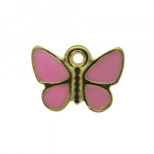 Pingente, Borboleta, Ouro, Rosa