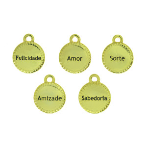 Kit Pingente, Medalhas Desejos, Ouro