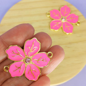 Piercing de Passantes, Flor, Ouro, Rosa