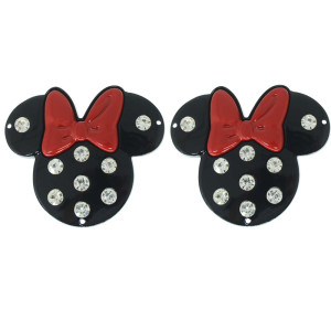 Piercing de Passantes, Minnie, Strass Cristal, Preto/Vermelho