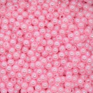 Pérola ABS, 04mm, Rosa Bebe