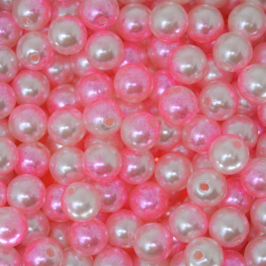 Pérola ABS, 08mm, Rosa Mesclado