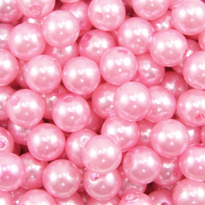 Pérola ABS, 10mm, Rosa Claro