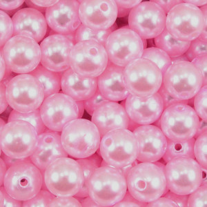 Pérola ABS, 10mm, Rosa Bebê