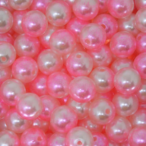 Pérola ABS, 10mm, Rosa Mesclado