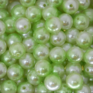 Pérola ABS, 10mm, Verde Mesclado