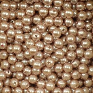 Pérola ABS, 06mm, Marrom