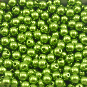 Pérola ABS, 06mm, Verde Musgo