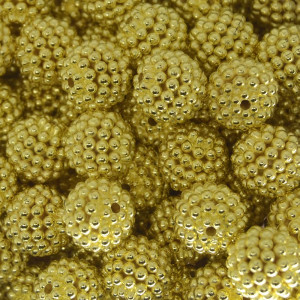 Pérola Craquelada Amora, 12mm, Dourado Metalizado