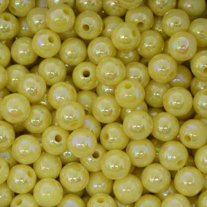 Pérola Irisada, 08mm, Amarelo
