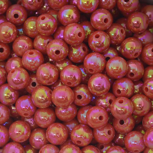 Pérola Irisada, 08mm, Vermelho