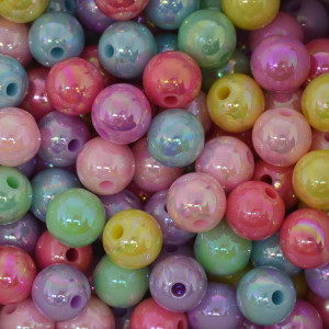 Pérola Irisada, 10mm, Colorido Claro