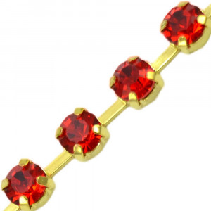 Fio de Strass, SS28, Ouro, Strass Light Siam