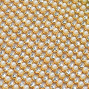 Manta de Strass, Ouro, Pérola com Strass Cristal