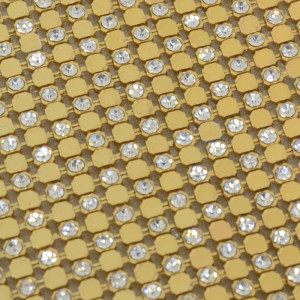 Manta de Strass, Ouro, Metal/Strass Cristal