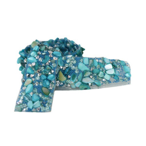 Tira de Cascalho, 20mm, Azul Turquesa