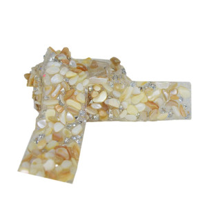 Tira de Cascalho, 20mm, Branco Perolado