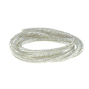 Tubo de Strass, 04mm, para Cadarços, Cristal