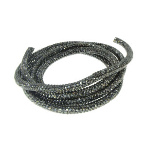Tubo de Strass, 06mm, Fumê