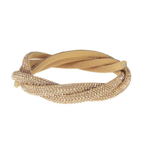 Tubo de Strass Meia Cana, 06mm, Rose Gold