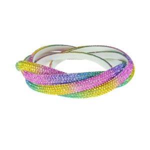 Tubo de Strass Meia Cana, 06mm, Colorido