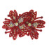 Cabedal Mavie, Duas Flores com Strass, Tecido, Vermelho Furtacor