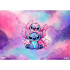 Estampa Sublimada, Stitch e Angel, Azul/Rosa