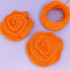 Kit de Aplique em Crochê Camélia, Laranja